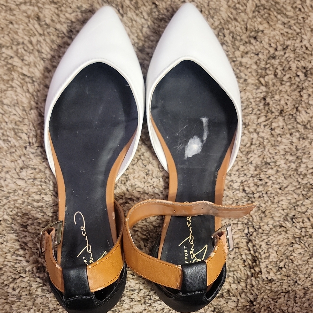 Elegant White and Tan Women's Shoes